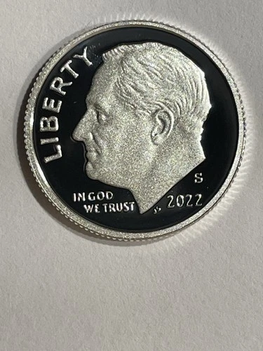 2022 S Silver 999 fine Roosevelt 10 Cents Coin, perfect DCAM, proof, PR+++