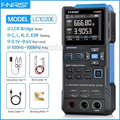 FNIRSI LC1020E Digital Bridge LCR ESR Tester Resistance 0-100mF Meter Auto range