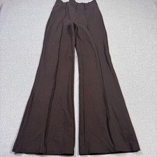 Quince Pants Womens Small Brown Ponte Flared Dress Pants Pull On Pockets
