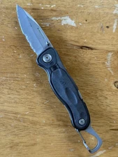 Leatherman E301 Folding Pocket Knife Black Discontinued Combo Edge Used