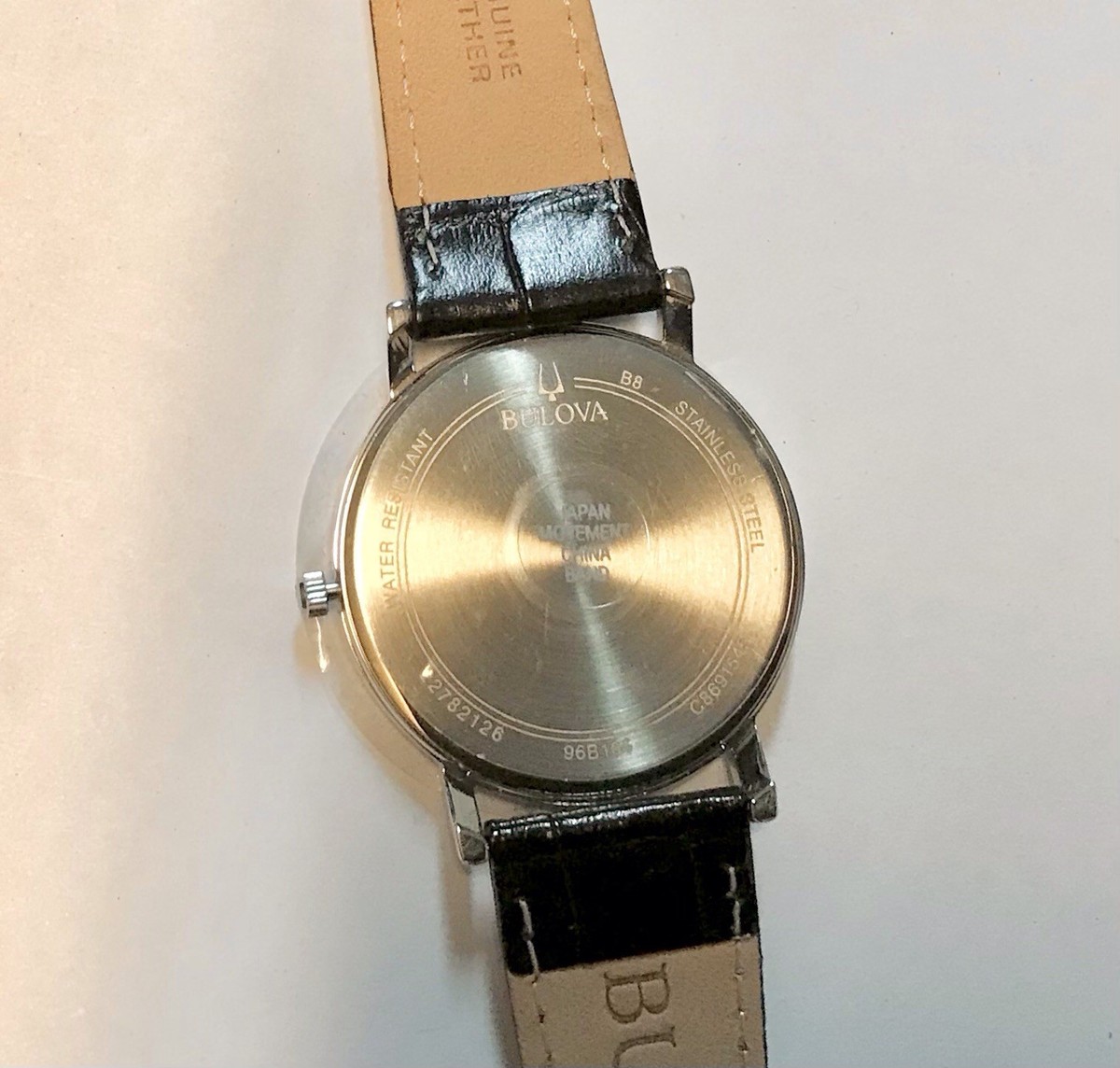 bulova men's dress leather watch 96b104 Bulova Men’s 96B104 Silver Dress Watch w/Black Leather Band Quartz Analog  37mm