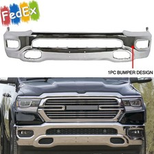 New Chrome Front Bumper Face Bar Fit For 2019-2024 Dodge Ram 1500 New Body Style
