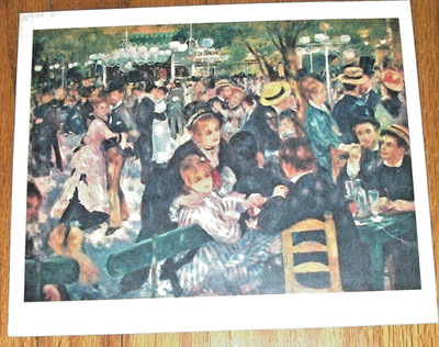 VTG AUGUSTE RENOIR LE MOULIN DE LA GALETTE #13402 FRANCE 9 3/8x11 1/2 1958 PRINT