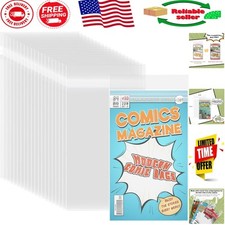 Acid-Free Crystal Clear Comic Bags 100 Pcs, 6 7/8 x 10 1/2 for Modern Comics
