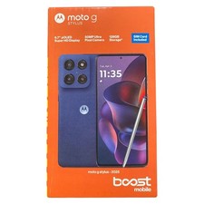 NEW Motorola Moto G Stylus 2025 128GB Blue Boost Mobile Prepaid Smartphone