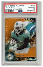 2015 Topps Platinum Jay Ajayi #113 Orange Refractor Rookie Card PSA 10 Gem Mt. rookie card picture