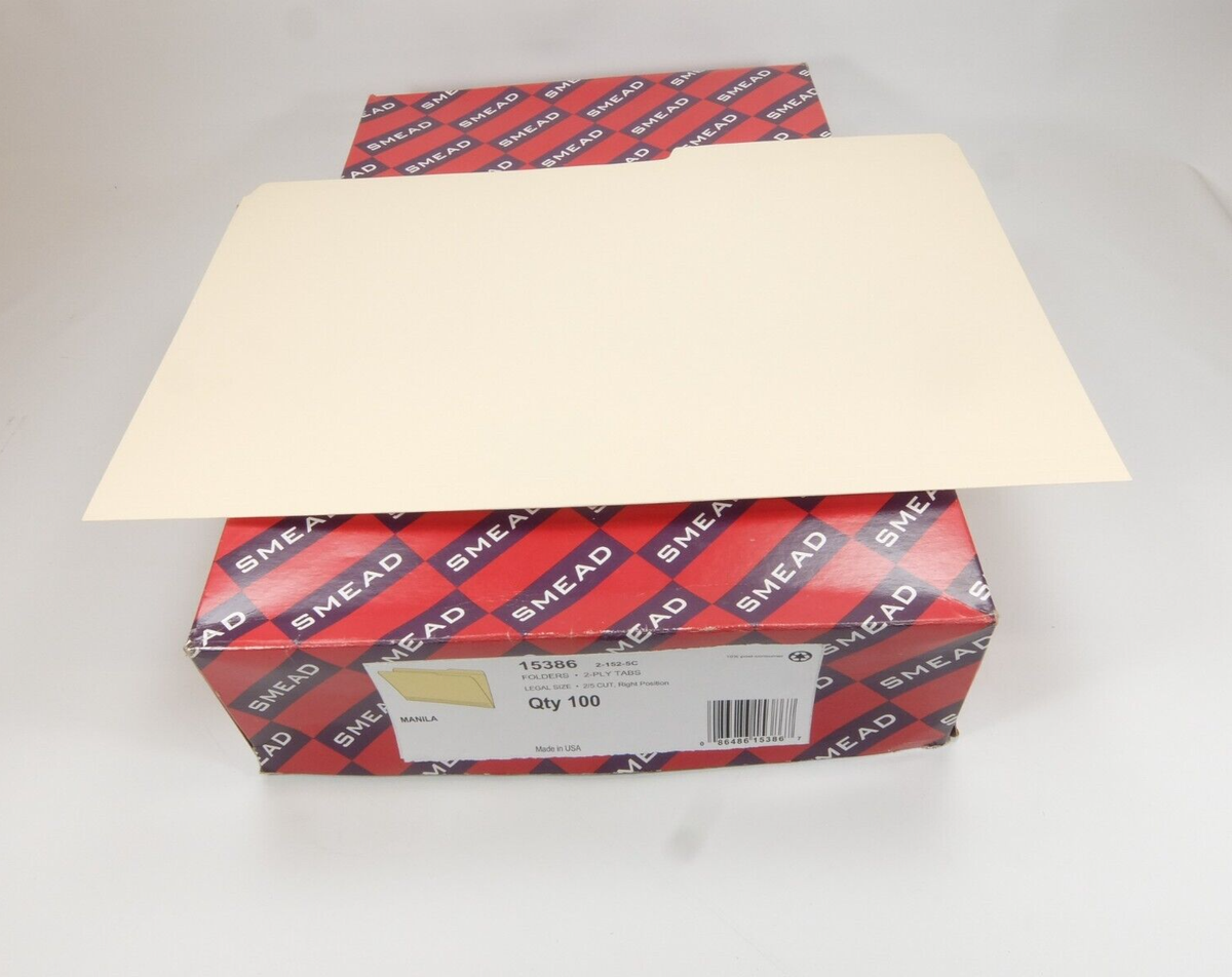 セット Smead 15386 2-Ply Tabs Legal Size 2/5 Cut 100 Ct 86486153867| eBay