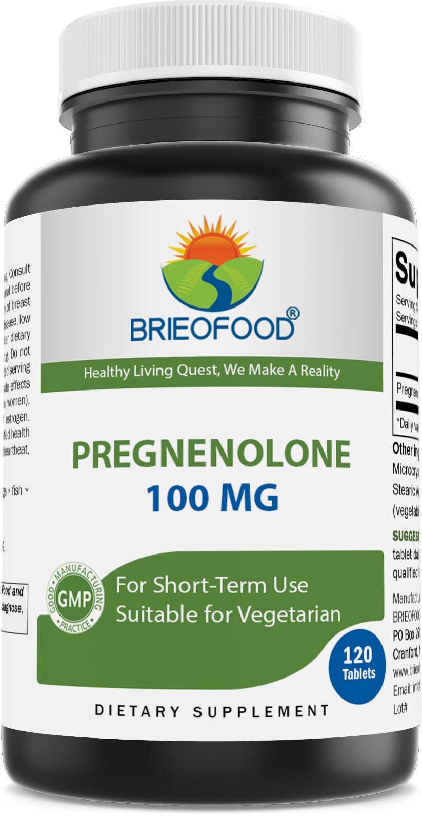 BrieofoodPregnenolone100mg120Tablets-HormoneBalanceSupplement