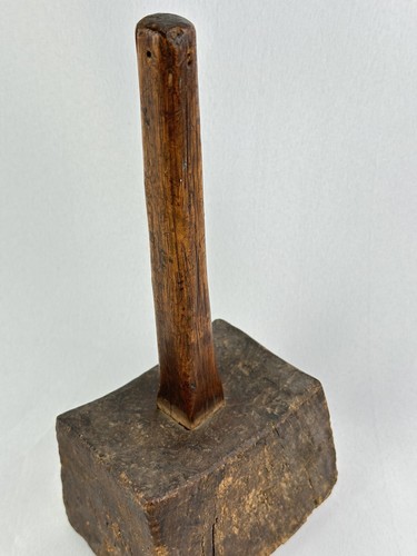 Antiker primitiver rustikaler Holz Vorschlaghammer Zimmermann Holzhammer 11 Zoll - Bild 11 von 14