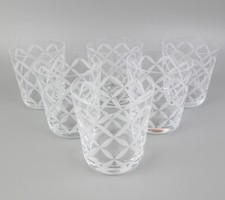 Portieux Tumblers Glasses x 6. Cut Crystal Set. Signed. France. Large 450ml