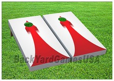 CORNHOLE BEANBAG TOSS GAME w Bags Game Boards Red Arrow White Background Set 938