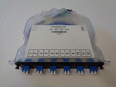 Clearfield Fieldsmart EFL012F2FSUB Fiber Cassette MPO 12 SM LCU Ports Left Exit 