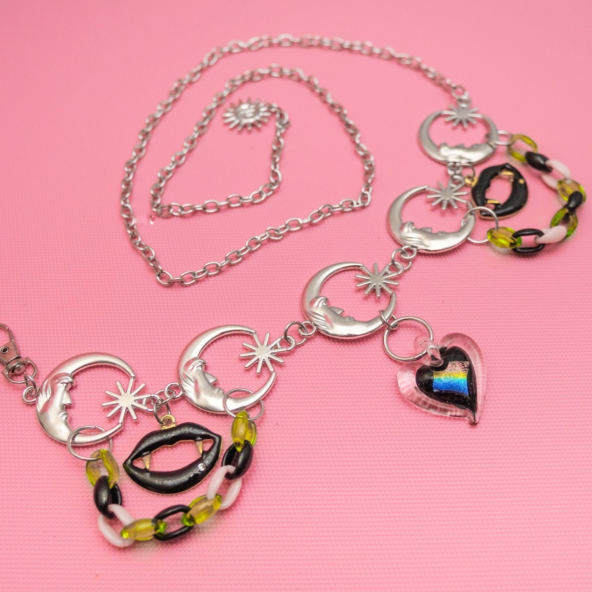 Moon & Stars Belt Hip Waist Chain Kawaii Goth Punk Charms