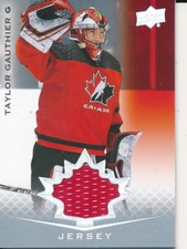 2021 Team Canada Juniors #15 Taylor Gauthier Jersey Relics Base Parallel