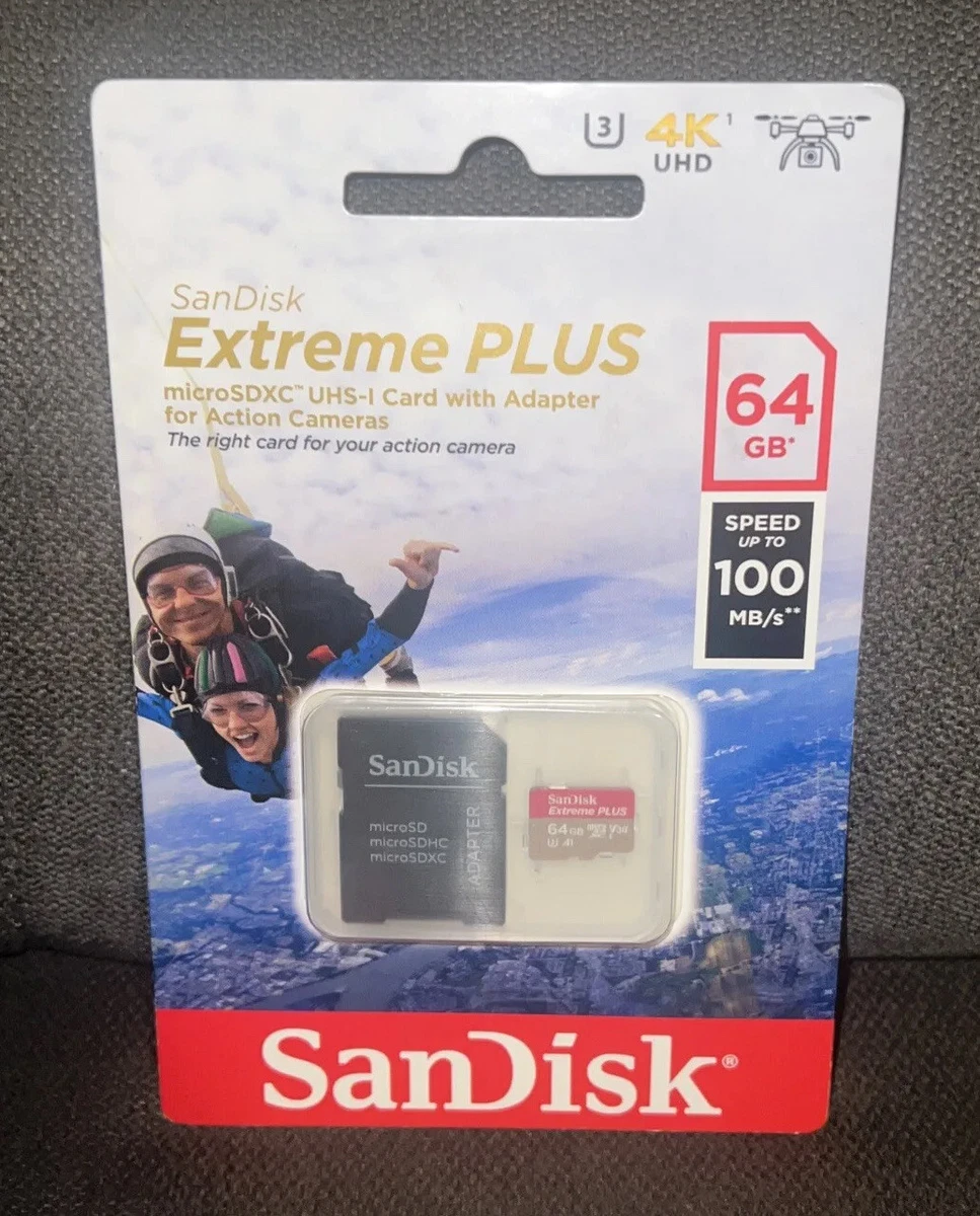 SanDisk Extreme Plus Micro SDXC Uhs-I 64GB 100MB/S Memory Card