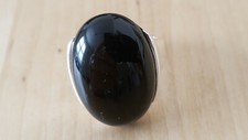 Sterling Silver 925 SEMI-PRECIOUS STONE RING 9, 10.5 grams- BLACK ONYX