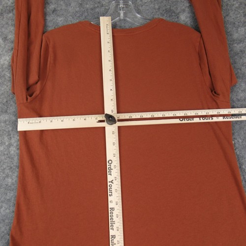 Time And Tru Shirt Womens Large Brown Solid Long Sleeve Pullover T Shirt Cotton - Picture 9 of 12