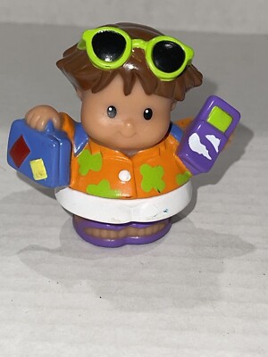 Fisher Price Little People Hawaiian Shirt  Vacation Plane Hispanic BOY Suitcase