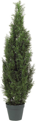 4FT Faux Cedar Tree in Planter - UV Resistant Outdoor Porch Décor