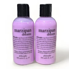 (2) Philosophy Marzipan Dreams Shampoo, Shower Gel & Bubble Bath 6 oz