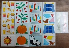 Mrs. Grossman's Sticker Lot Full Partial Sheets Panda Tools Pumpkin Sun Bugs S49