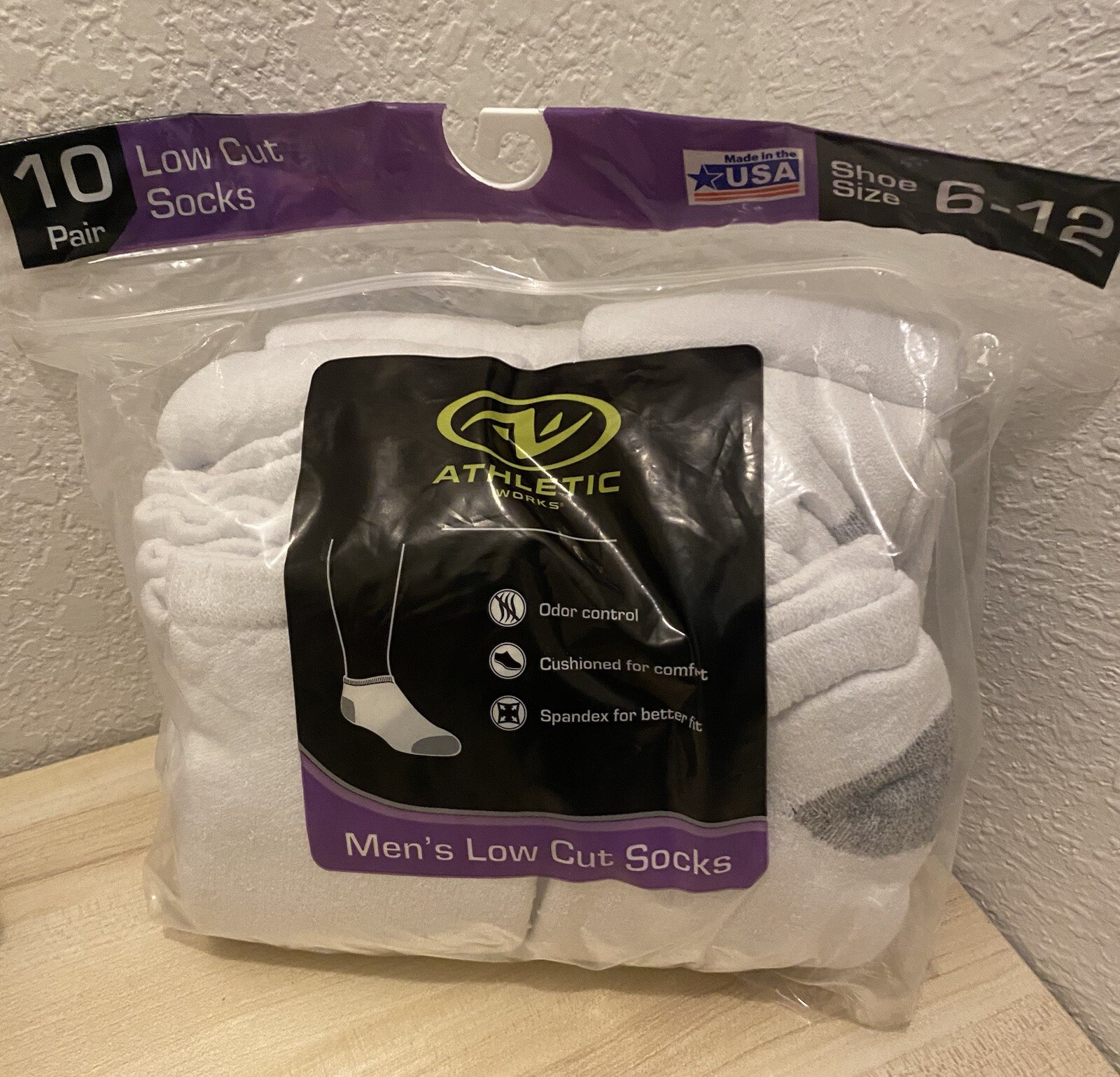 Men's Low Cut Socks by Athletic Works - 6 Pair