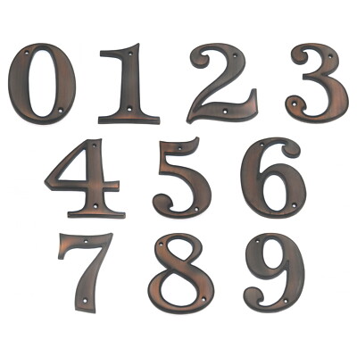 Gatehouse Large 5'' Aged Bronze Stylish Zinc House Address Numbers