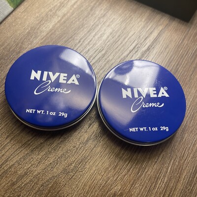 LOT OF 2 Sealed Nivea Creme Skin Moisturizer Travel Size 1 oz Tins Free Shipping