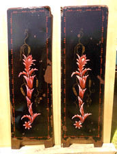 Alter faltbarer Paravent Ofenschirm Jugendstil bemalt