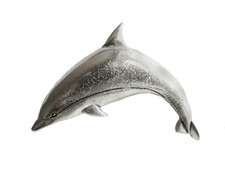 Dolphin Pewter Pin Badge - Hand Made in Cornwall
