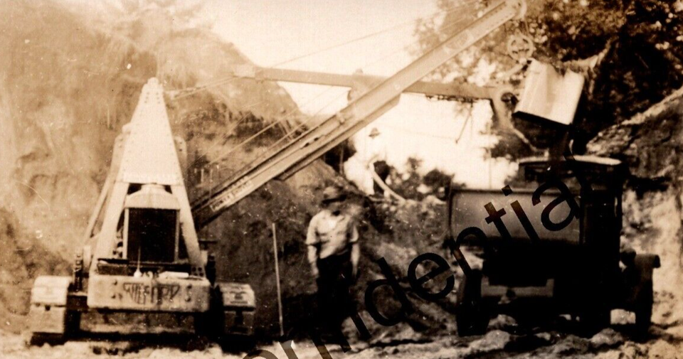 Real Photo Steam Shovel w/ Early Dump Truck At Cavendish Vermont VT