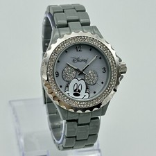 Unisex DISNEY eWatchFactory Mickey Mouse Gray  Silver Tone Bracelet Watch, 41mm