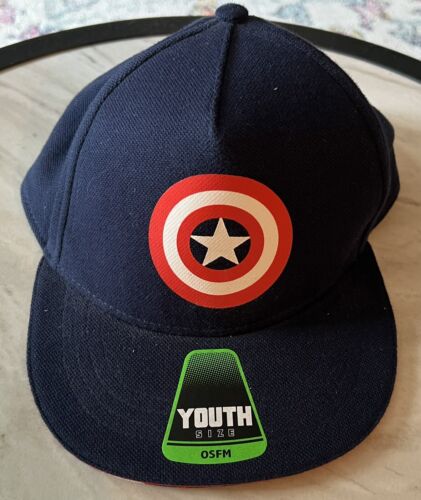 Marvel's Kids Captain America Hat Avengers Blue Youth - Picture 1 of 3