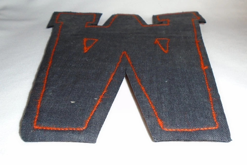 Parche Letterman Letterman Letra Chenille Letra W Aqua Gems Varsity 8 1/2" Foto 3 de 4