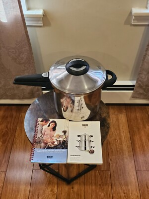 #ad Kuhn Rikon Duromatic Top 7.4Qt 7L Pressure Cooker Stovetop Lid Rack Swiss 3918 $137.00