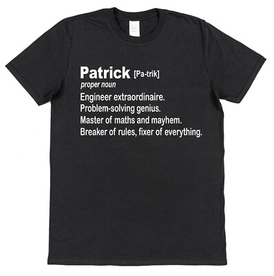 Personalised Engineer Definition T-Shirt Custom Gift for Engineer, Architect Etc