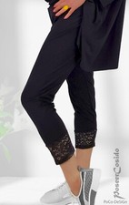 LAGENLOOK 7/8 Leggins Hose Spitze schwarz XL-...