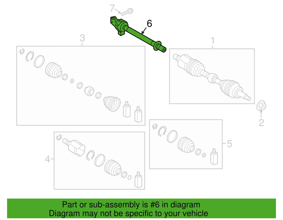 Eje intermedio CV 49560-4Z200 para Hyundai Santa Fe Sport 2013-2015 DOHC 2,0T Foto 3 de 3