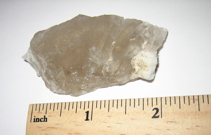 2.1" TABULAR SMOKY QUARTZ WITH 0.3" EOSPHORITE CRYSTAL CLUSTER MAINE 31.2g  FV 8
