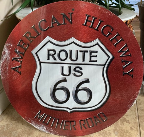 DL-Route 66 American Flag Novelty Highway Vintage Retro Wall Décor Shield 1 PC H