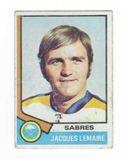 1974-75 TOPPS JACQUES LEMAIRE #24 BUFFALO SABRES