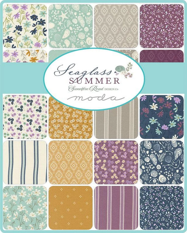 Seaglass Summer Moda Layer Cake 42 100% Cotton 10" Precut Quilt Squares - Image 2 of 4