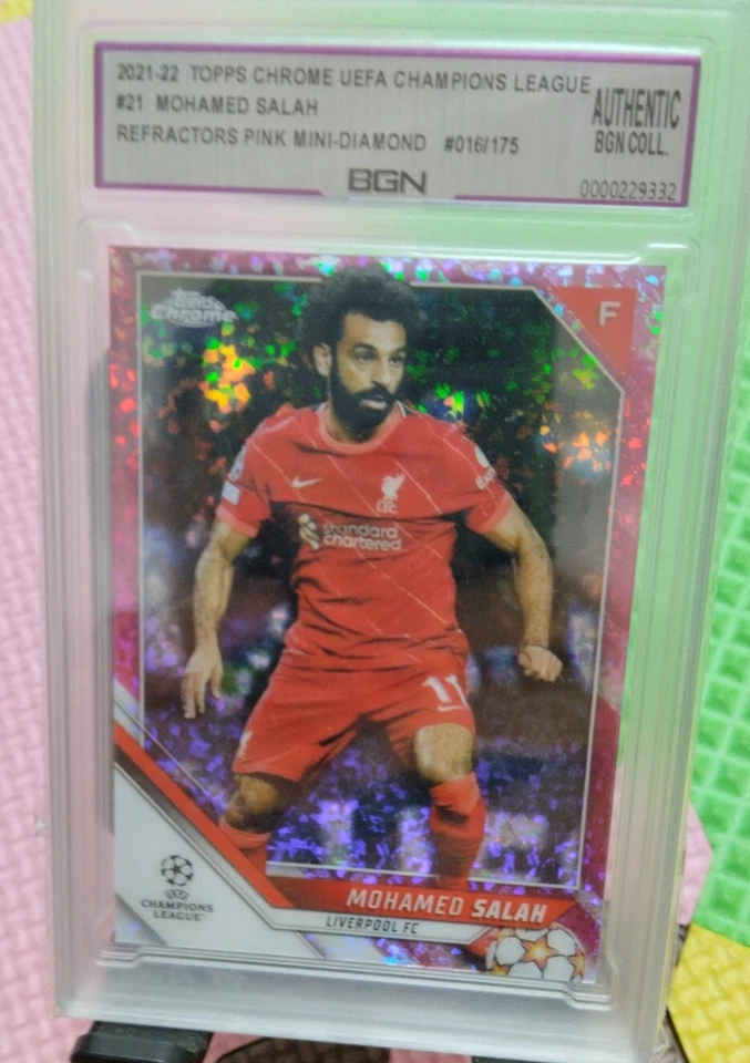 MOHAMED SALAH 2021-22 Topps Chrome UCL Refractor Pink-Diamond 16/175 (BGN-AU) - Image 2 of 4