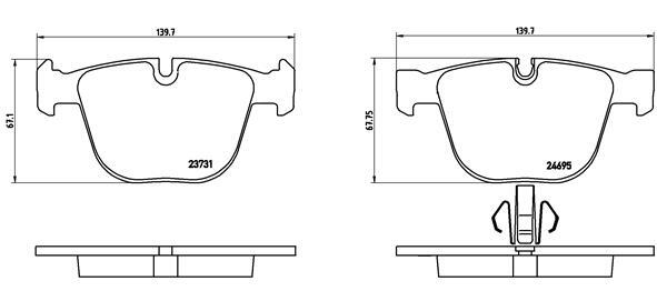 Rear BREMBO P 06 053 Brake Pad Set, disc brake for ALPINA,BMW