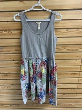 Matilda Jane 435 Happy and Free EBB AND FLOW Floral Grey Dress Size 10 NWT