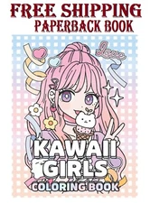 Kawaii Girls Coloring Book: Cute Anime Coloring Book for Adult and Kids with Ado