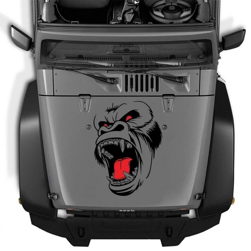 2x Horror Gorilla Ape Graphics Side Door Bonnet Vinyl Decal Stickers For Jeep Et - Bild 5 von 8