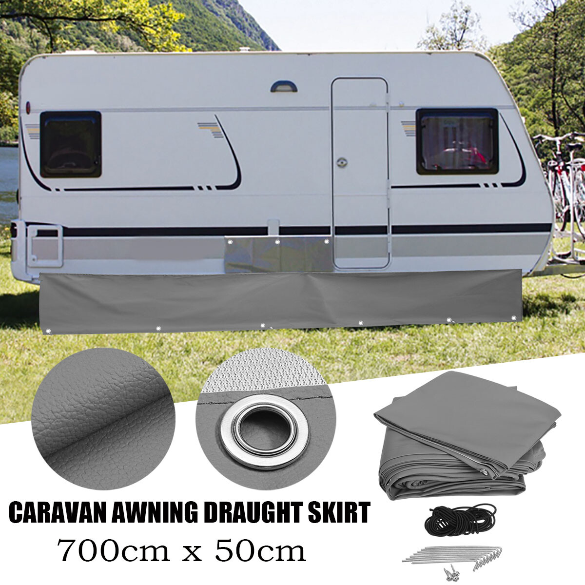 Organiser Caravan Draught Skirt & Wheel Arch Cover Edge Storage 7m X 50cm eBay