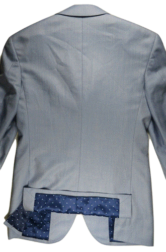 INDOCHINO Mens Suit Jacket Blazer Sport coat 36 L Blue Wool Sartorial Office NEW - Picture 2 of 7