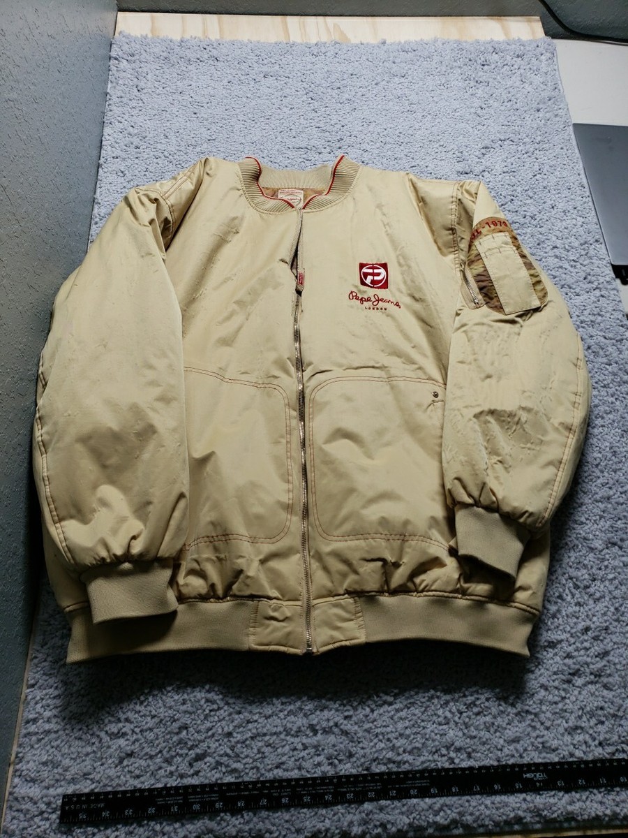 Vintage Pepe Jeans Jacket Mens 2XL Yellow Puffer Reversible Vintage Pepe Jeans Jacket Mens 2XL Yellow Puffer Reversible